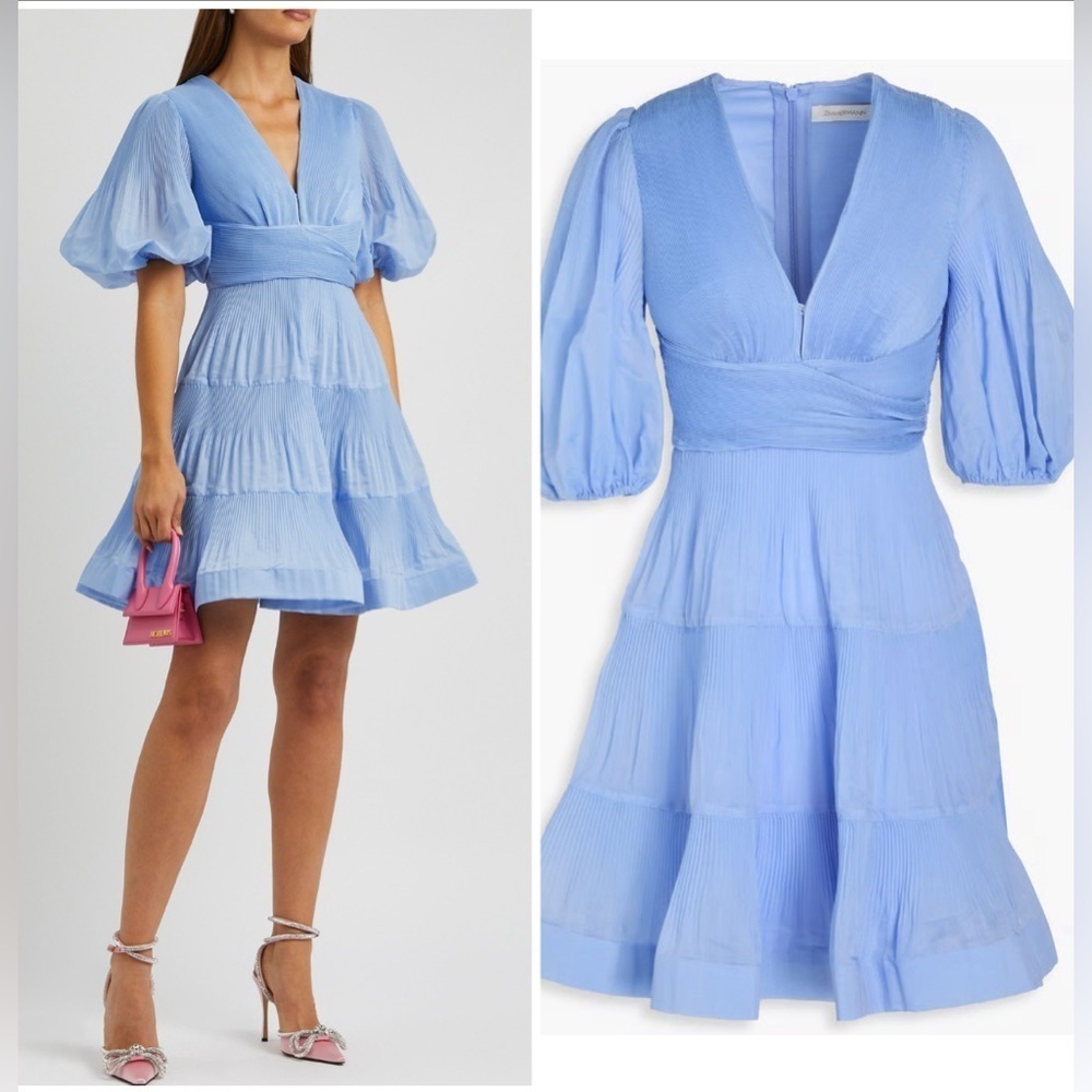 Zimmermann pleated organza dress jacaranda
